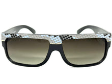 Classic Vintage Retro Hip Hop Rapper Pimp Style SUNGLASSES Thick Black Snakeskin Frame 1221