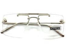 Classy Elegant Luxury Designer Hip Hop Style Clear Lens EYEGLASSES Silver Frame 8338