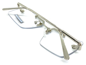 Classy Elegant Luxury Designer Hip Hop Style Clear Lens EYEGLASSES Silver Frame 8338