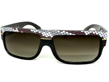 Classic Vintage Retro Hip Hop Rapper Pimp Style SUNGLASSES Thick Black Snakeskin Frame 1221