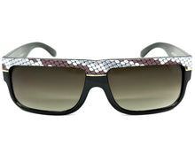 Classic Vintage Retro Hip Hop Rapper Pimp Style SUNGLASSES Thick Black Snakeskin Frame 1221