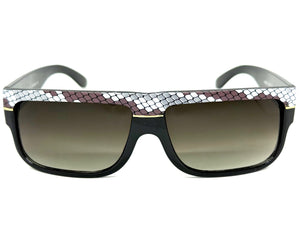 Classic Vintage Retro Hip Hop Rapper Pimp Style SUNGLASSES Thick Black Snakeskin Frame 1221