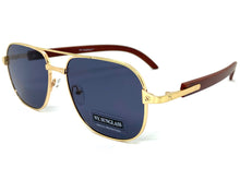 Classy Elegant Luxury Designer Hip Hop Aviator Style SUNGLASSES Gold & Wooden Frame 8346