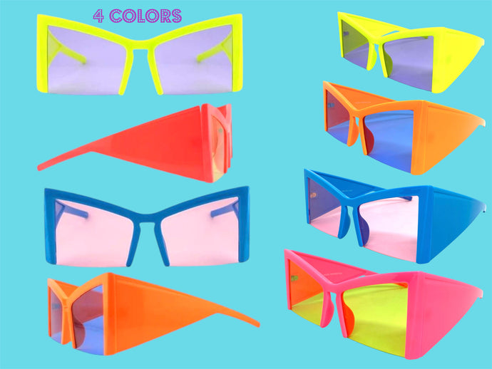 Oversized Exaggerated 80's Retro Party Funky SUNGLASSES Large Frame 80821