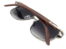 Classy Elegant Luxury Designer Hip Hop Aviator Style SUNGLASSES Gunmetal & Wooden Frame 8346