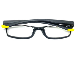 Sleek Contemporary Modern Sporty Style READING GLASSES READERS Gray Frame Lens Strength +2.50