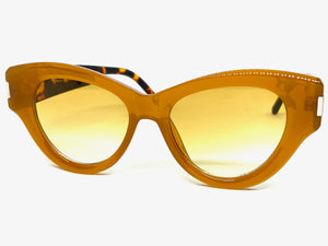 Classic Vintage Retro Cat Eye Style SUNGLASSES Funky Caramel Frame 1230