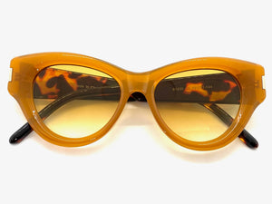 Classic Vintage Retro Cat Eye Style SUNGLASSES Funky Caramel Frame 1230