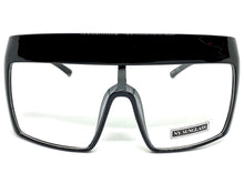 Oversized Modern Retro Shield Style Clear Lens EYEGLASSES Huge Thick Black Frame 6766