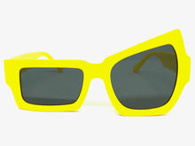 Oversized Retro Party Style SUNGLASSES Unusual Funky Yellow Frame 2049