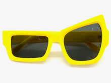 Oversized Retro Party Style SUNGLASSES Unusual Funky Yellow Frame 2049