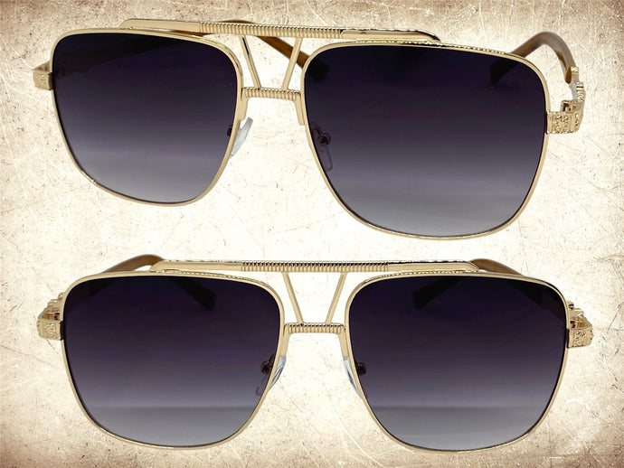 Oversized Classic Luxury Designer Aviator Style SUNGLASSES Large Rose Gold Frame 2430