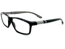 Sleek Contemporary Modern Sporty Style READING GLASSES READERS Black Frame Lens Strength +1.00
