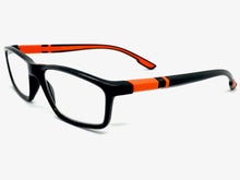 Sleek Contemporary Modern Sporty Style READING GLASSES READERS Black Frame Lens Strength +2.00