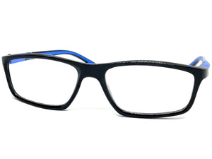 Sleek Contemporary Modern Sporty Style READING GLASSES READERS Black Frame Lens Strength +2.50