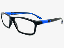 Sleek Contemporary Modern Sporty Style READING GLASSES READERS Black Frame Lens Strength +2.50