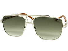 Oversized Classic Luxury Designer Aviator Style SUNGLASSES Large Silver Frame 2430
