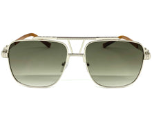 Oversized Classic Luxury Designer Aviator Style SUNGLASSES Large Silver Frame 2430