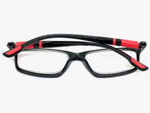 Sleek Contemporary Modern Sporty Style READING GLASSES READERS Black Frame Lens Strength +1.50