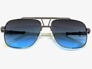 Oversized Classic Luxury Designer Aviator Style SUNGLASSES Large Gray Frame 2430