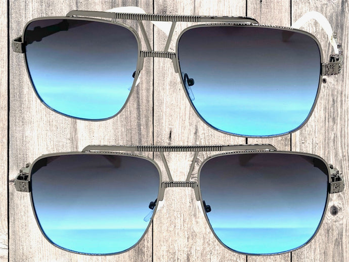 Oversized Classic Luxury Designer Aviator Style SUNGLASSES Large Gray Frame 2430