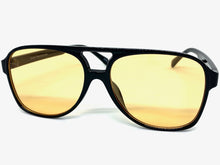Classic Vintage Retro Aviator Style SUNGLASSES Large Black Frame 80837