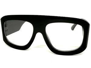 Oversized Exaggerated Vintage Retro Style Clear Lens EYEGLASSES Large Super Thick Black Frame 1386