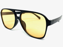 Classic Vintage Retro Aviator Style SUNGLASSES Large Black Frame 80837