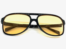 Classic Vintage Retro Aviator Style SUNGLASSES Large Black Frame 80837