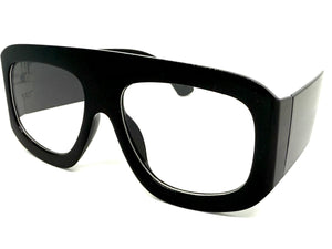 Oversized Exaggerated Vintage Retro Style Clear Lens EYEGLASSES Large Super Thick Black Frame 1386