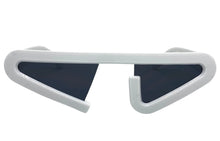 Contemporary Modern Retro Raver Party SUNGLASSES Funky White Frame 1226