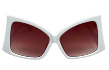 Oversized Vintage Retro Style SUNGLASSES Large White Frame 2119