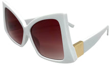 Oversized Vintage Retro Style SUNGLASSES Large White Frame 2119