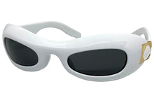 Modern Retro Party Club Raver SUNGLASSES Funky White Frame E1920