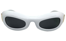 Modern Retro Party Club Raver SUNGLASSES Funky White Frame E1920