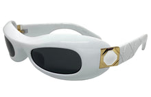 Modern Retro Party Club Raver SUNGLASSES Funky White Frame E1920