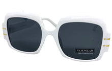 Oversized Retro Hip Hop Style SUNGLASSES Large Square White Frame 4744