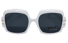 Oversized Retro Hip Hop Style SUNGLASSES Large Square White Frame 4744