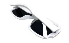 Oversized Retro Hip Hop Style SUNGLASSES Large Square White Frame 4744