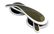 Oversized Modern Retro Shield Style SUNGLASSES Large White Frame 3020