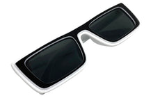 Classic Modern Retro Style SUNGLASSES White Frame - Black Lens 1240