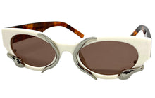 Classy Elegant Modern Retro Style SUNGLASSES Cream Frame 1185