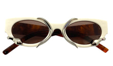 Classy Elegant Modern Retro Style SUNGLASSES Cream Frame 1185