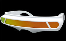 Space Futuristic Robotic Cyclops Shield Costume Party SUNGLASSES White Frame ST110