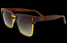 Classy Elegant Sophisticated Luxury Style SUNGLASSES Square Wood & Gold Frame WD746