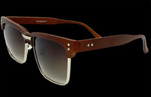 Classy Elegant Sophisticated Luxury Style SUNGLASSES Square Wood & Silver Frame WD746