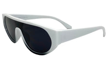 Contemporary Modern Retro Shield Style SUNGLASSES White Frame 2129