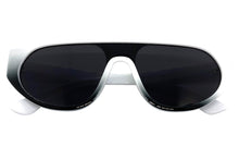 Contemporary Modern Retro Shield Style SUNGLASSES White Frame 2129