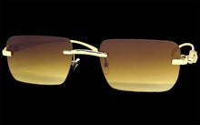 Classy Elegant Sophisticated Luxury Fashion SUNGLASSES Rimless Gold Frame E0922