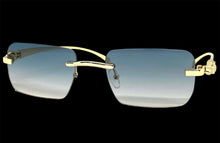 Classy Elegant Sophisticated Luxury Fashion SUNGLASSES Rimless Gold Frame E0922